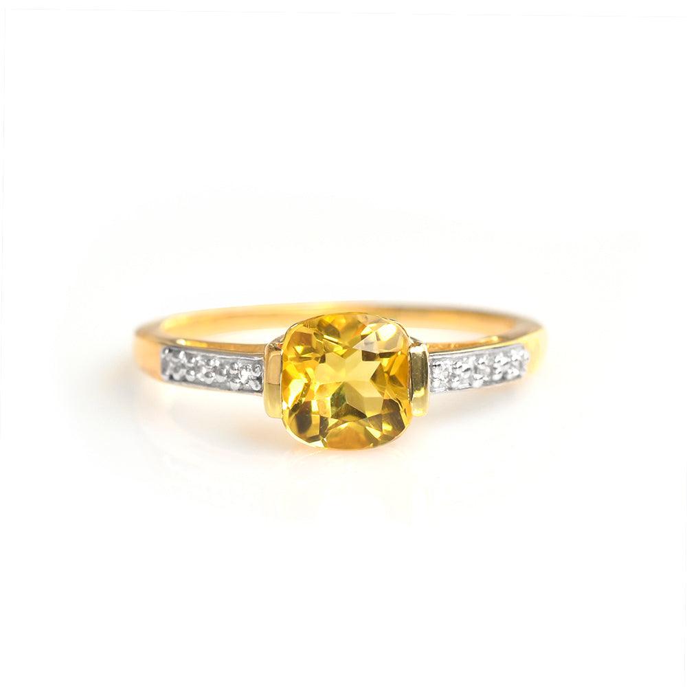1.43 Ct Citrine Solid 10k Yellow Gold Ring Jewelry - YoTreasure