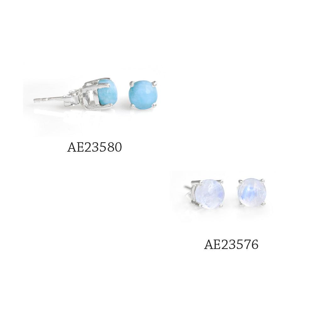 Rainbow Moonstone Solid 925 Sterling Silver Stud Earrings - YoTreasure