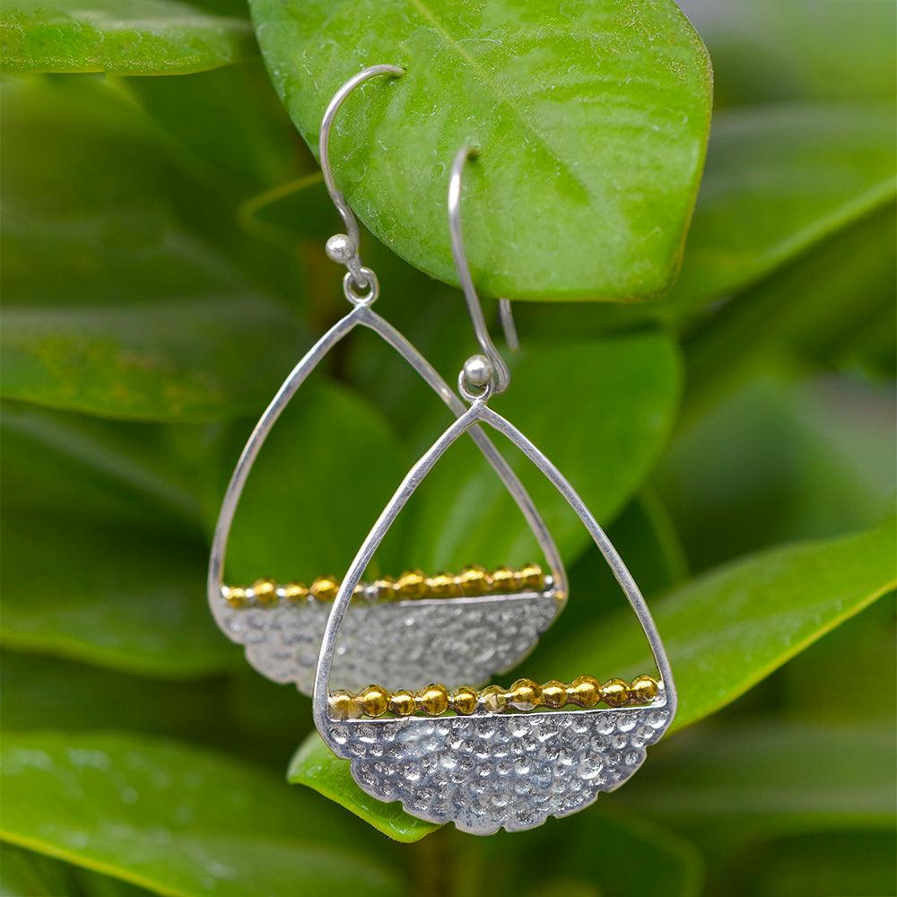 Solid 925 Sterling Silver Brass Dangle Earrings Jewelry - YoTreasure