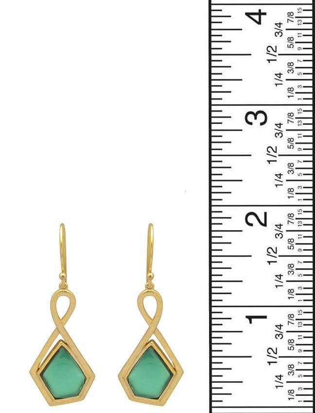 Green Onyx Gold Plated Dangle Drop Earrings Fashion Jewelry Gifts - YoTreasure