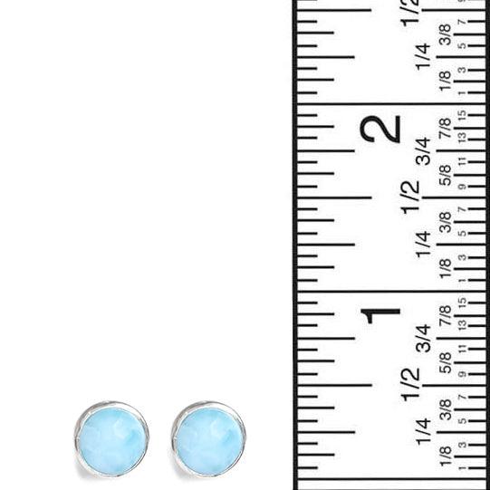 Natural  Larimar Stud 925 Solid Sterling Silver Earrings - YoTreasure