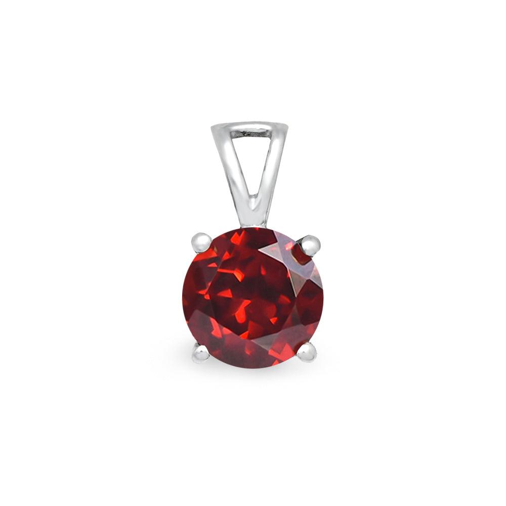 3/4" Natural Garnet 925 Solid Sterling Silver Pendant Necklace With Chain - YoTreasure