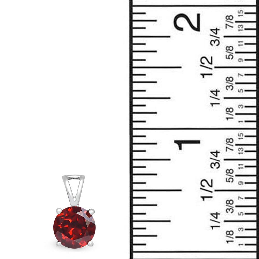 3/4" Natural Garnet 925 Solid Sterling Silver Pendant Necklace With Chain - YoTreasure