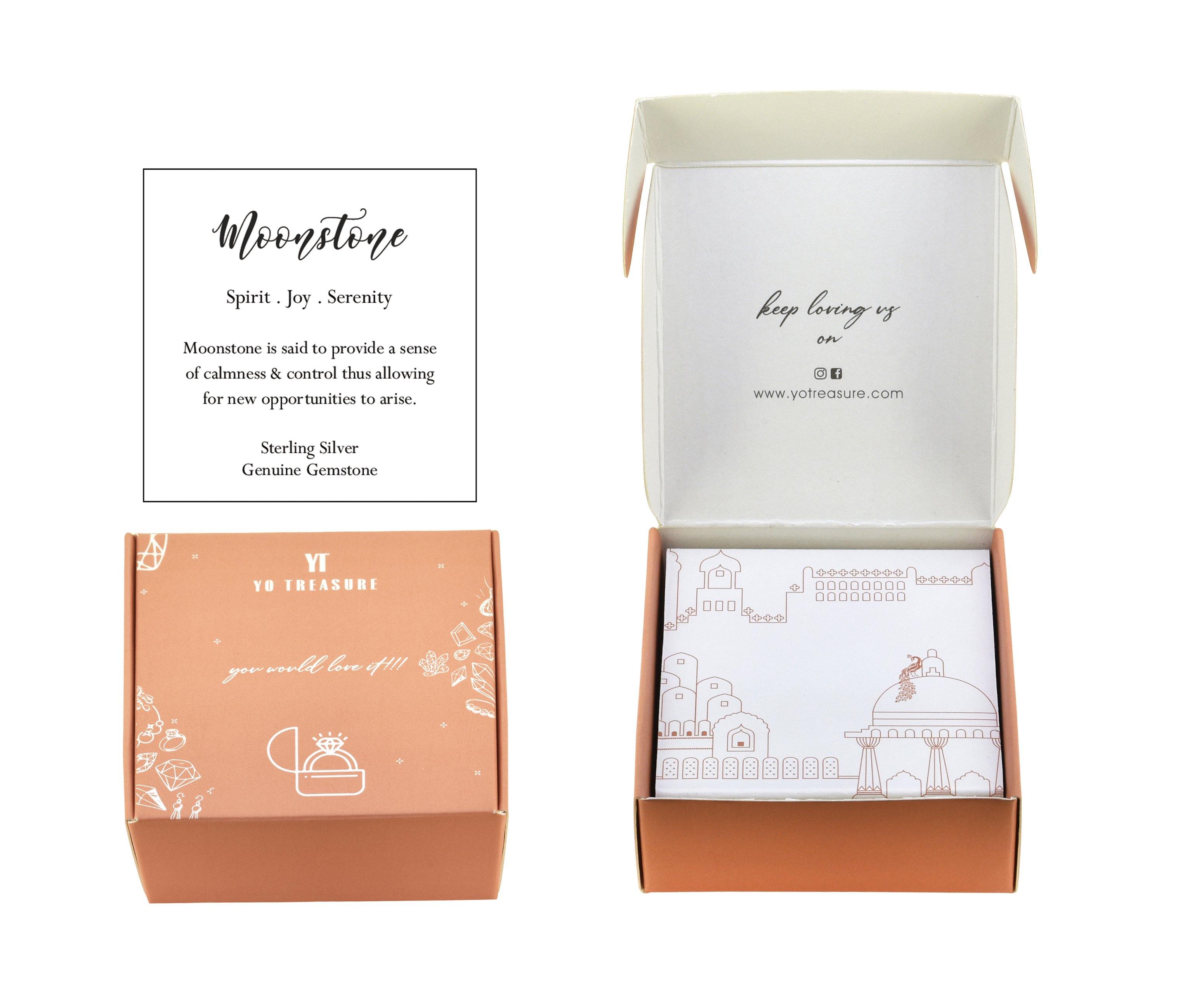 Rainbow Moonstone Solid 925 Sterling Silver Ring Jewelry - YoTreasure