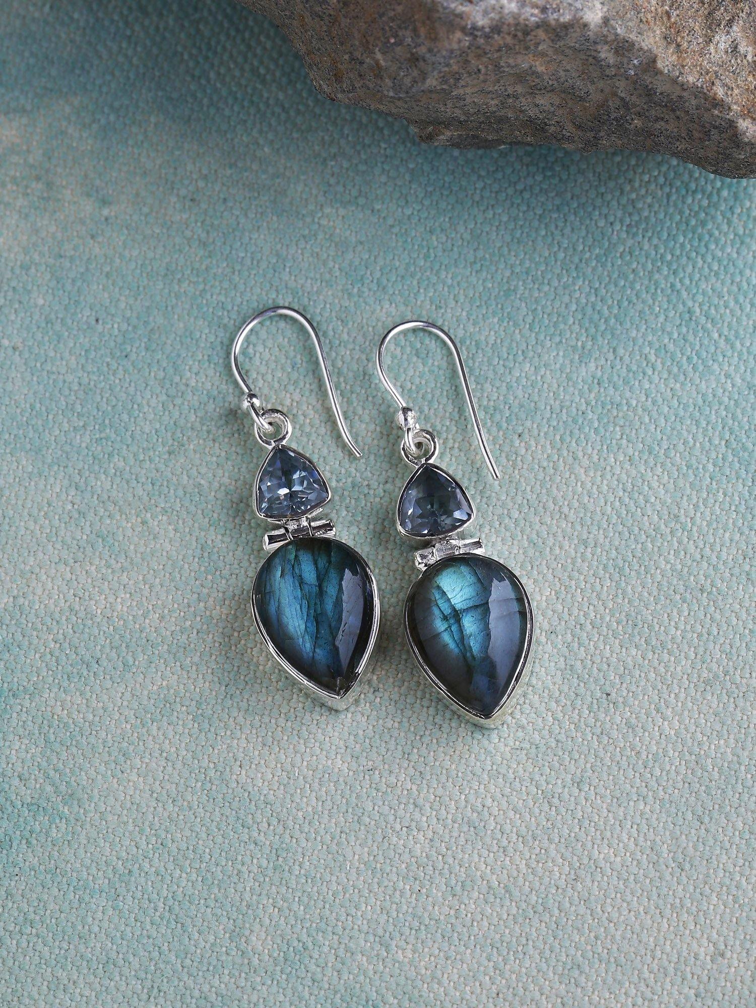Sterling Silver Earrings - Labradorite Sterling Silver Earrings - Labradorite