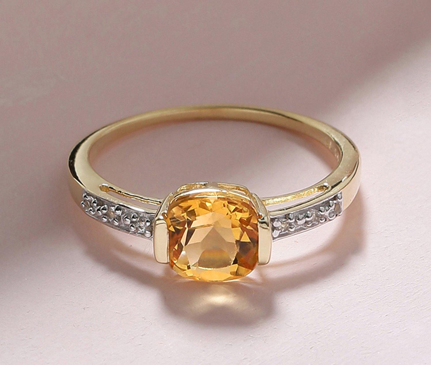 1.43 Ct Citrine Solid 10k Yellow Gold Ring Jewelry - YoTreasure