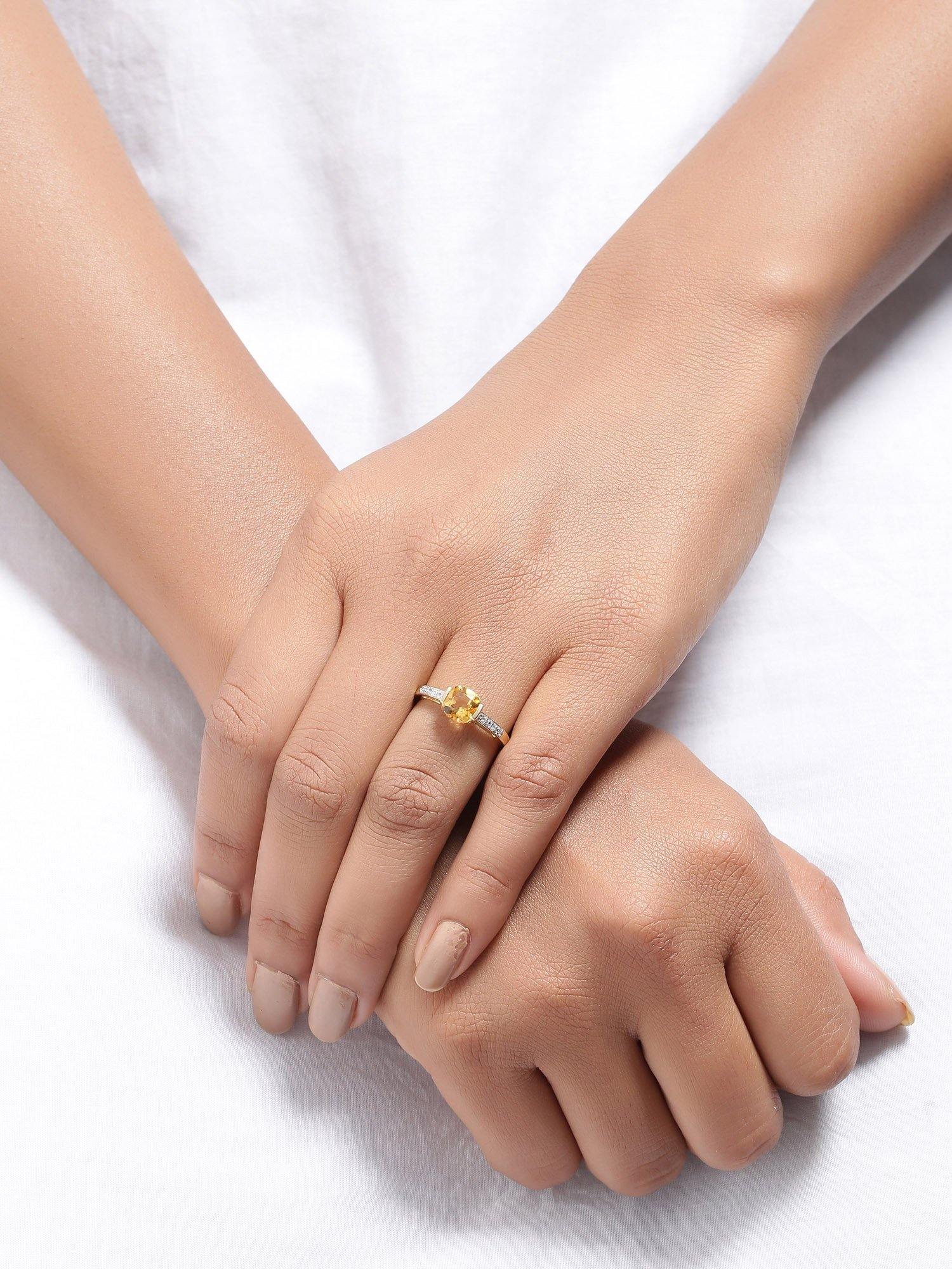 1.43 Ct Citrine Solid 10k Yellow Gold Ring Jewelry - YoTreasure