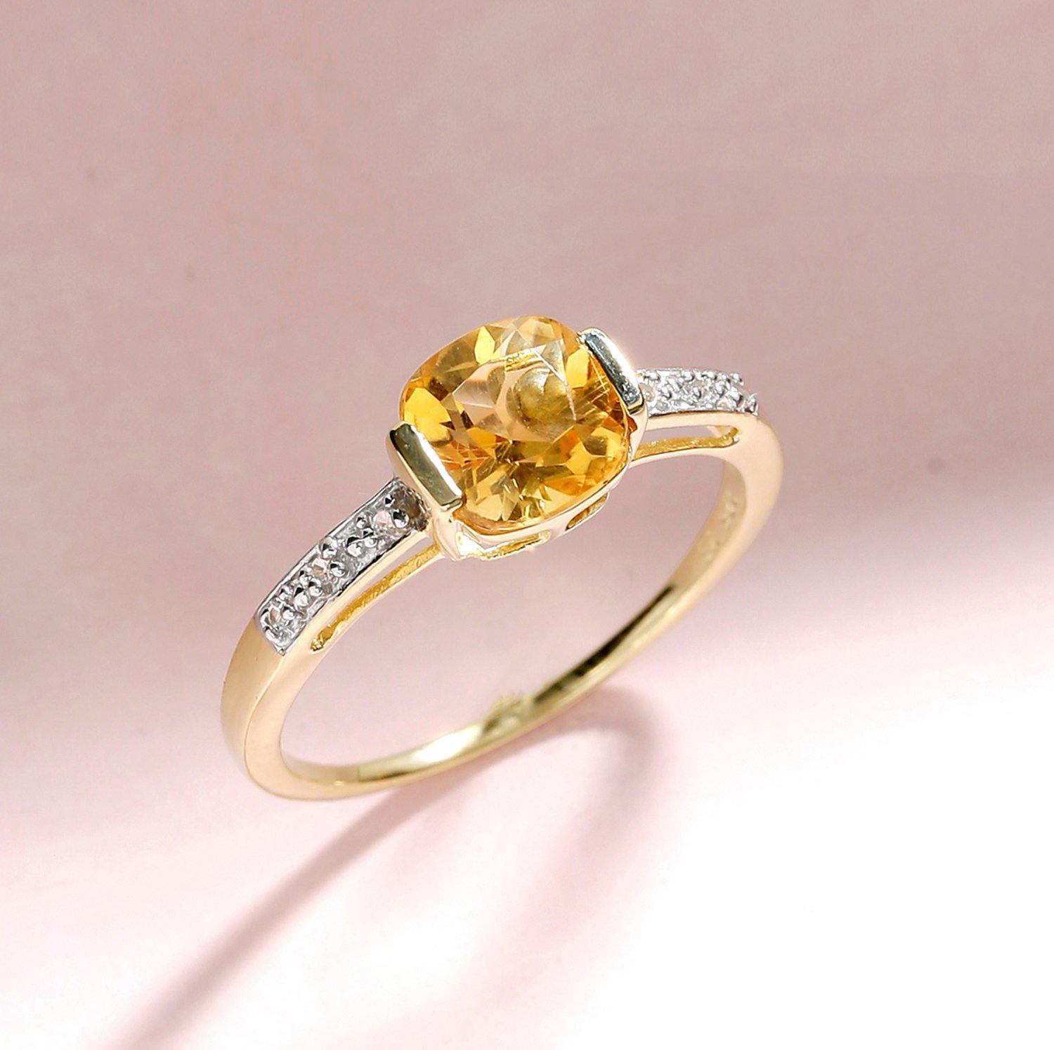 1.43 Ct Citrine Solid 10k Yellow Gold Ring Jewelry - YoTreasure