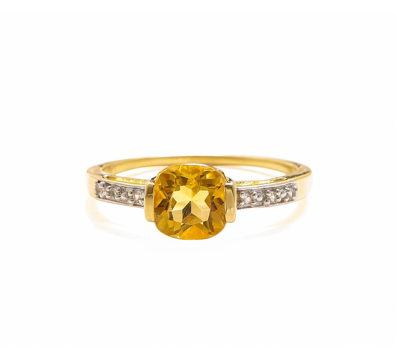 1.43 Ct Citrine Solid 10k Yellow Gold Ring Jewelry - YoTreasure