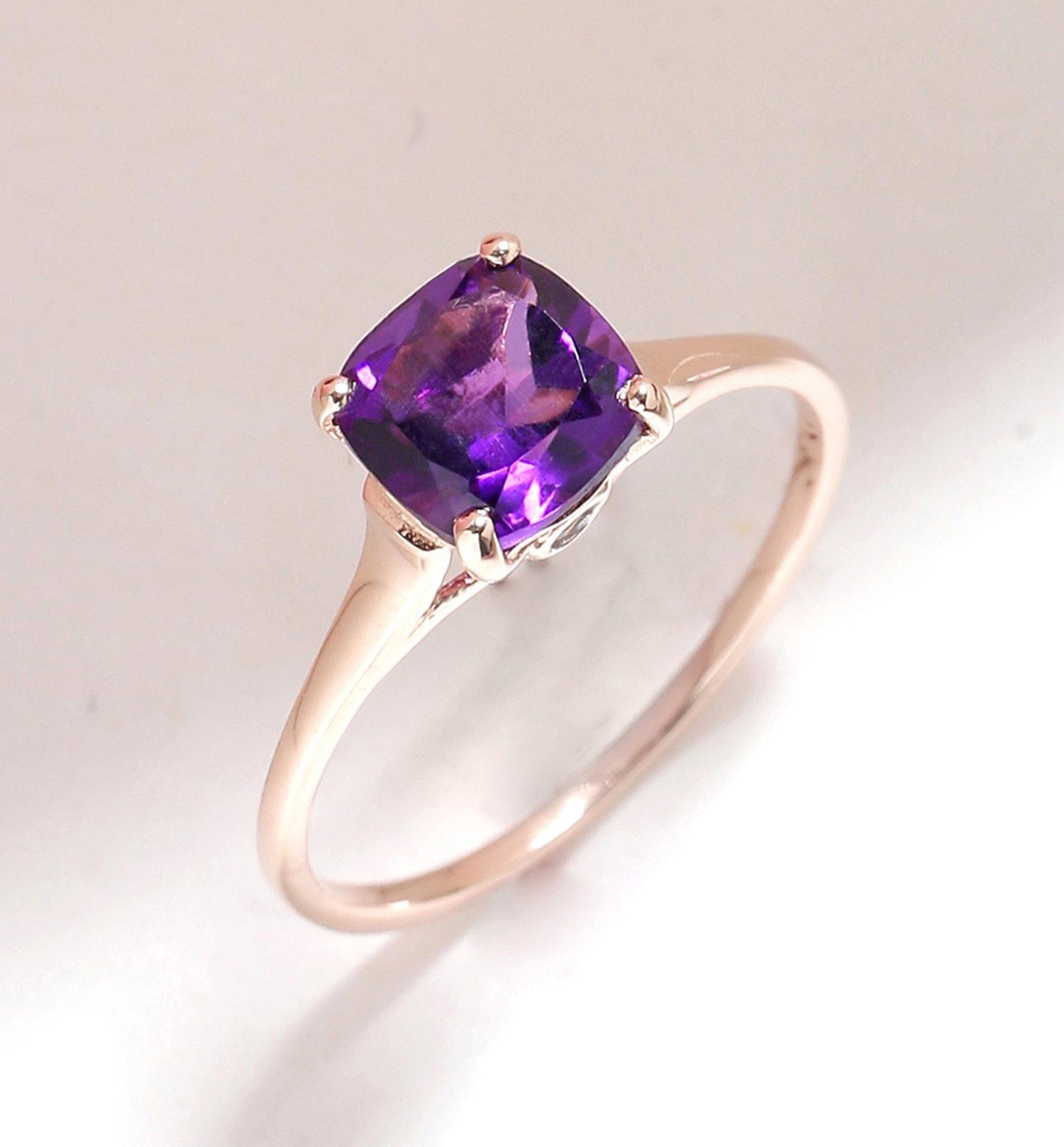 Rose gold amethyst on sale ring