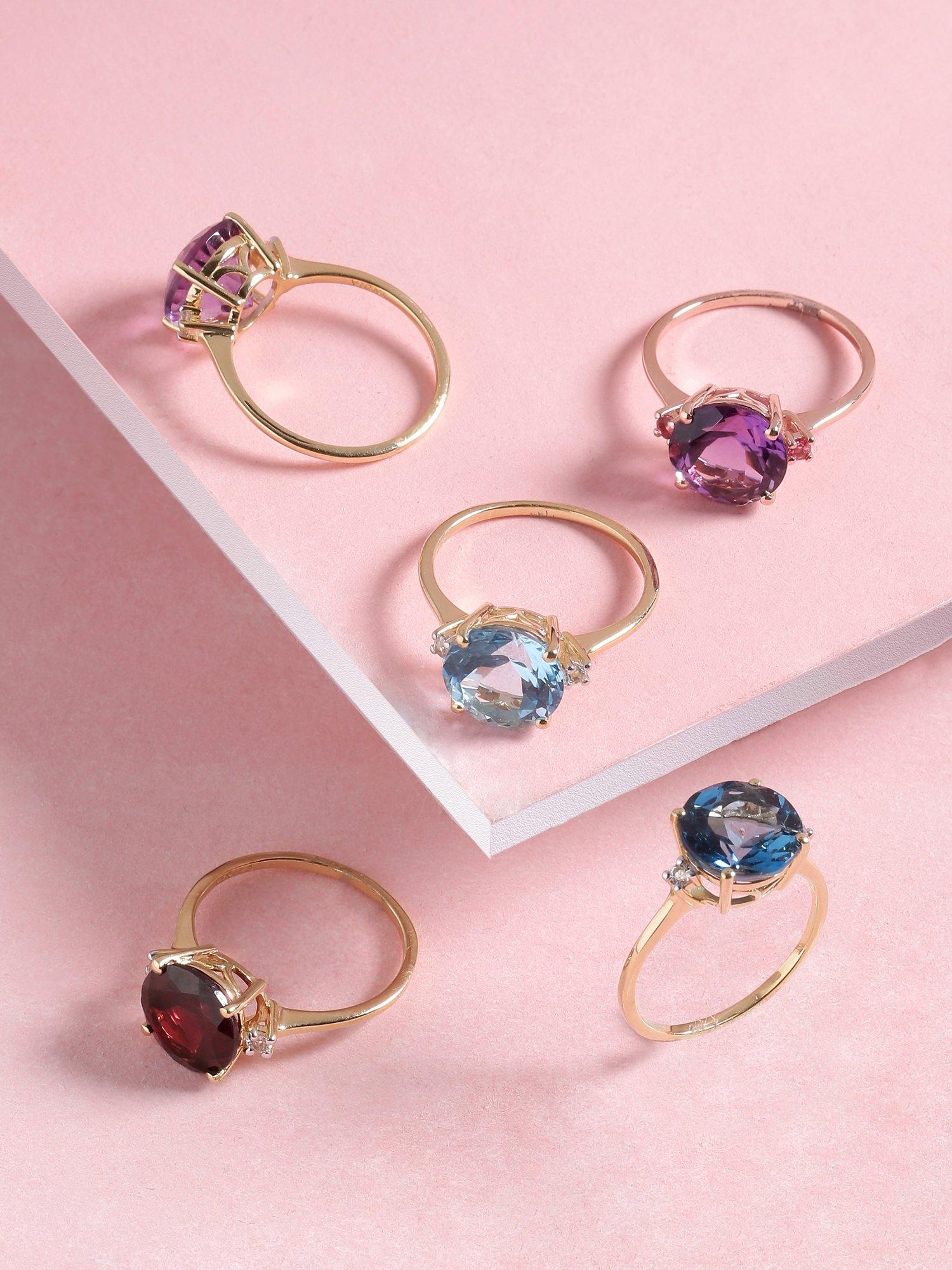 3.90 Ct London Blue Topaz Pink Tourmaline Solid 10k Rose Gold Ring - YoTreasure
