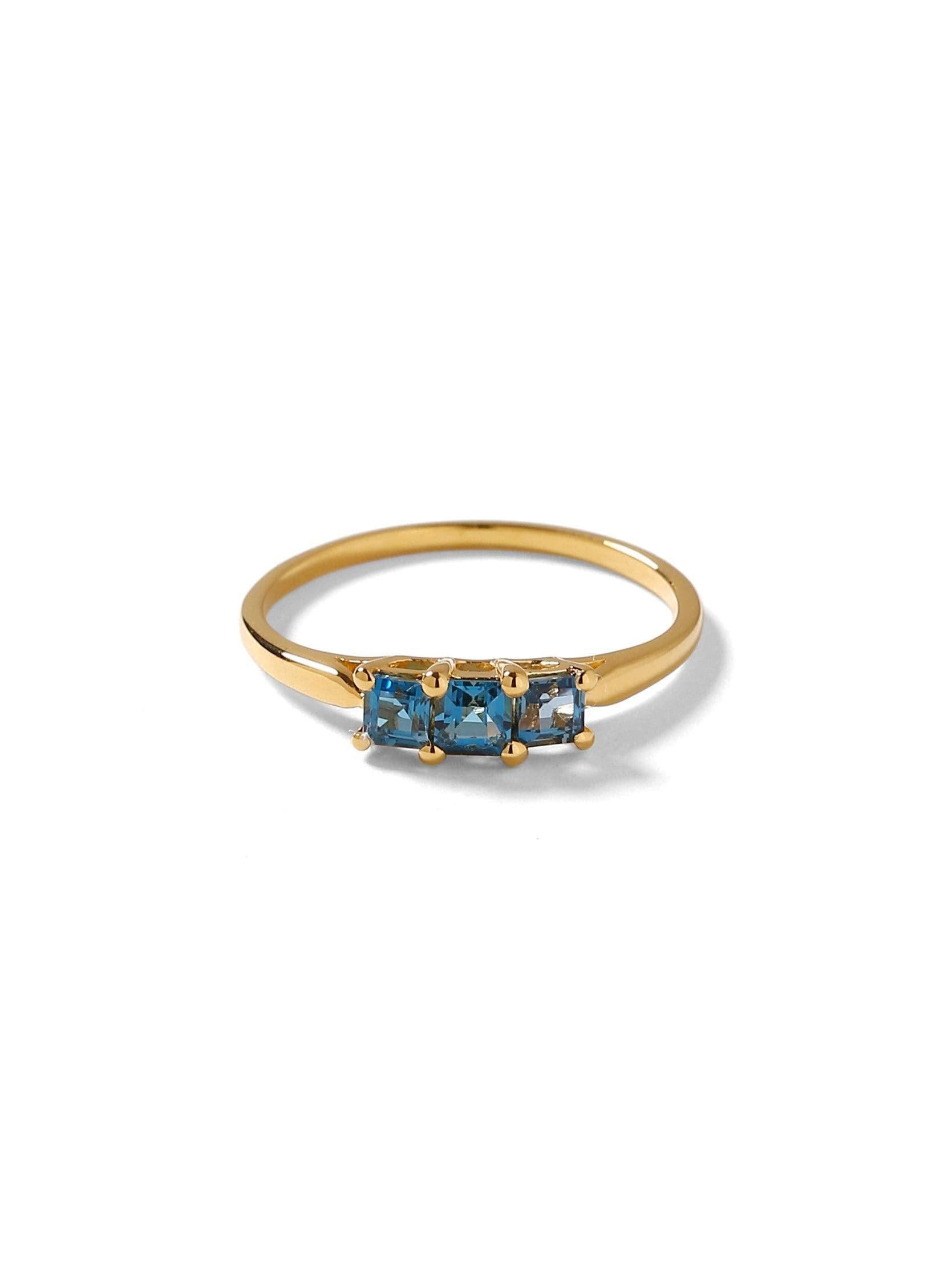 0.65 Ct. London Blue Topaz Solid 10K Yellow Gold Gemstone Ring - YoTreasure