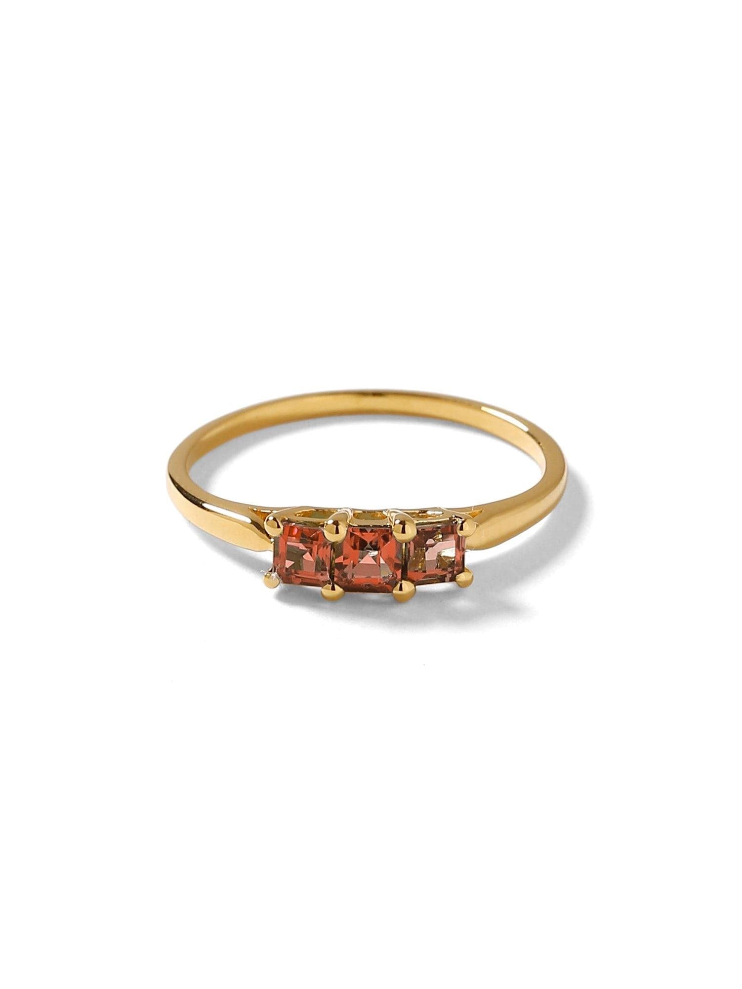 0.45 Ct. Tourmaline Solid 10k Yellow Gold Band Ring Jewelry - YoTreasure