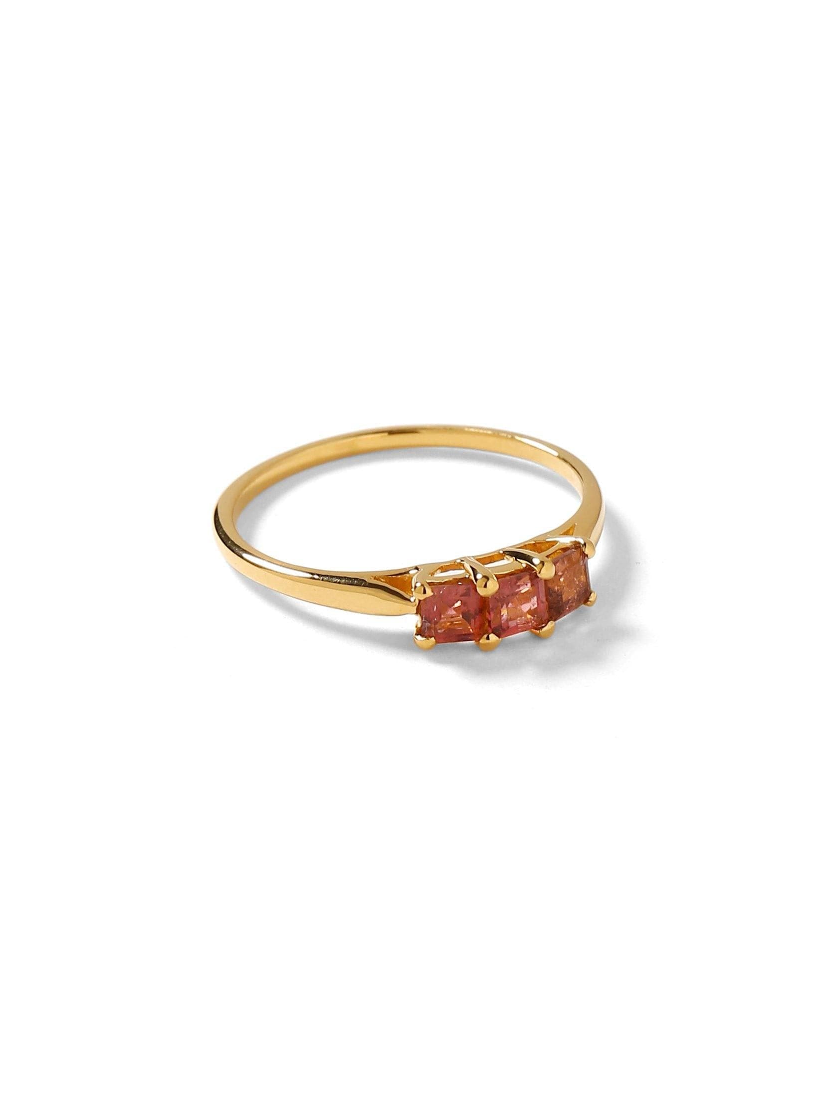 0.45 Ct. Tourmaline Solid 10k Yellow Gold Band Ring Jewelry - YoTreasure