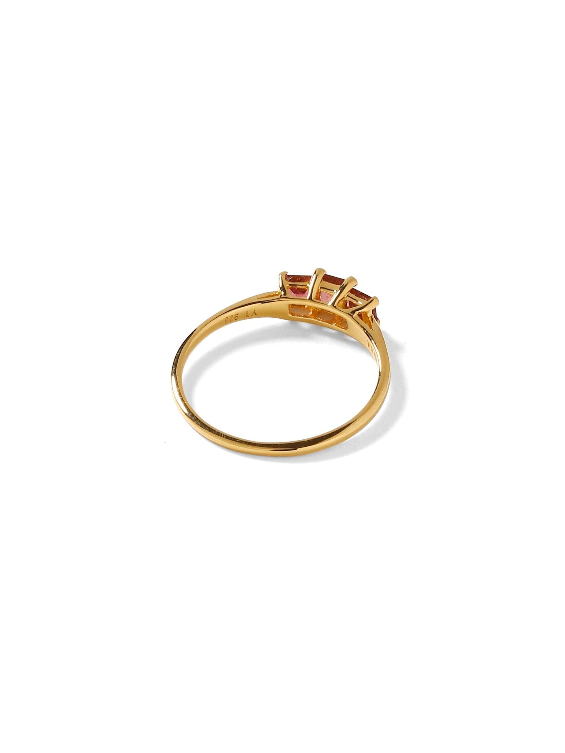 0.45 Ct. Tourmaline Solid 10k Yellow Gold Band Ring Jewelry - YoTreasure