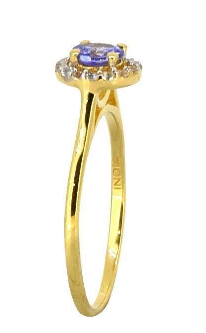 Tanzanite Solid 925 Sterling Silver Gold Plated Cluster Ring Jewelry - YoTreasure