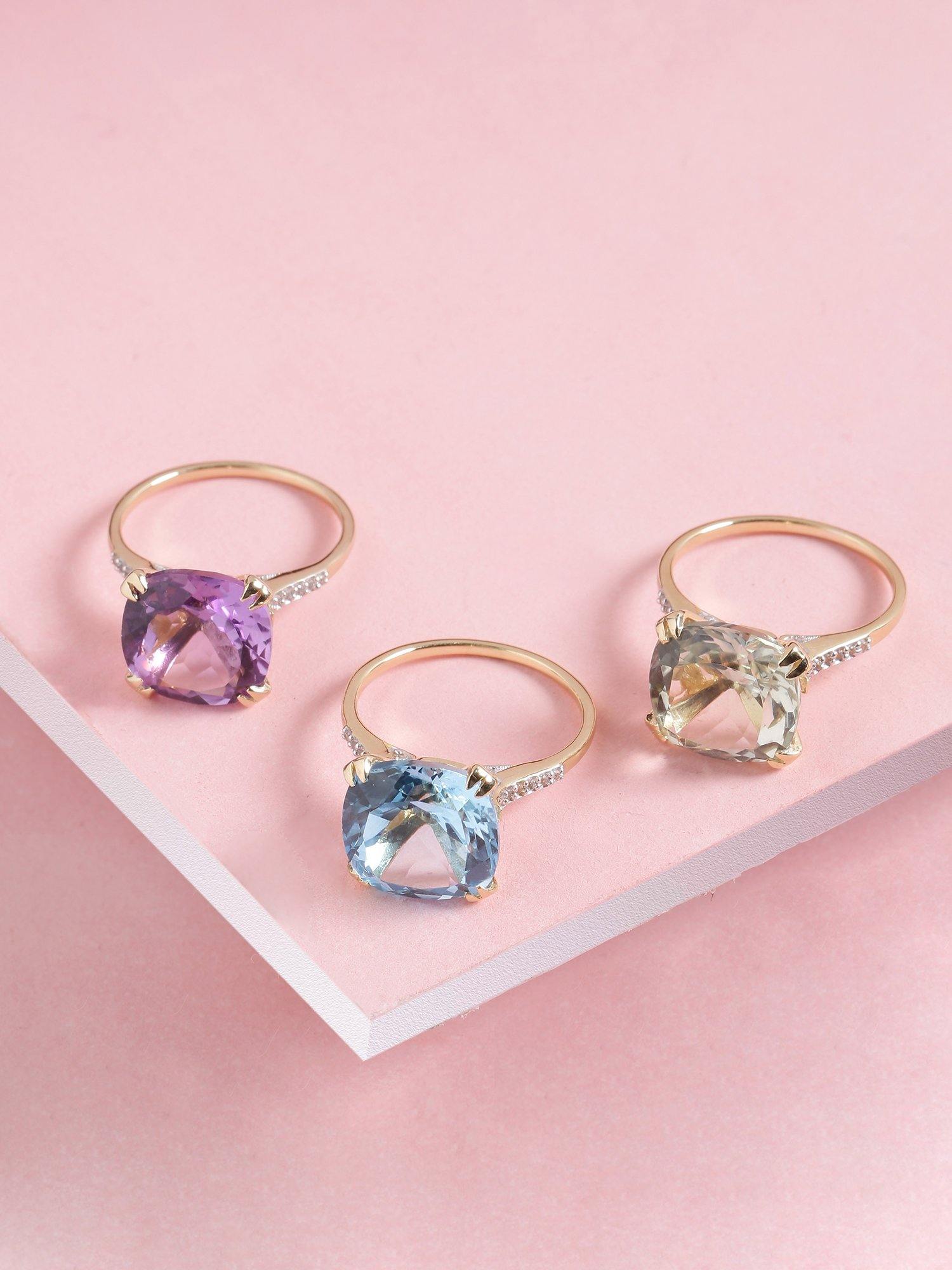 8.73 Ct Sky Blue Topaz Solid 10k Yellow Gold Statement Ring Jewelry - YoTreasure