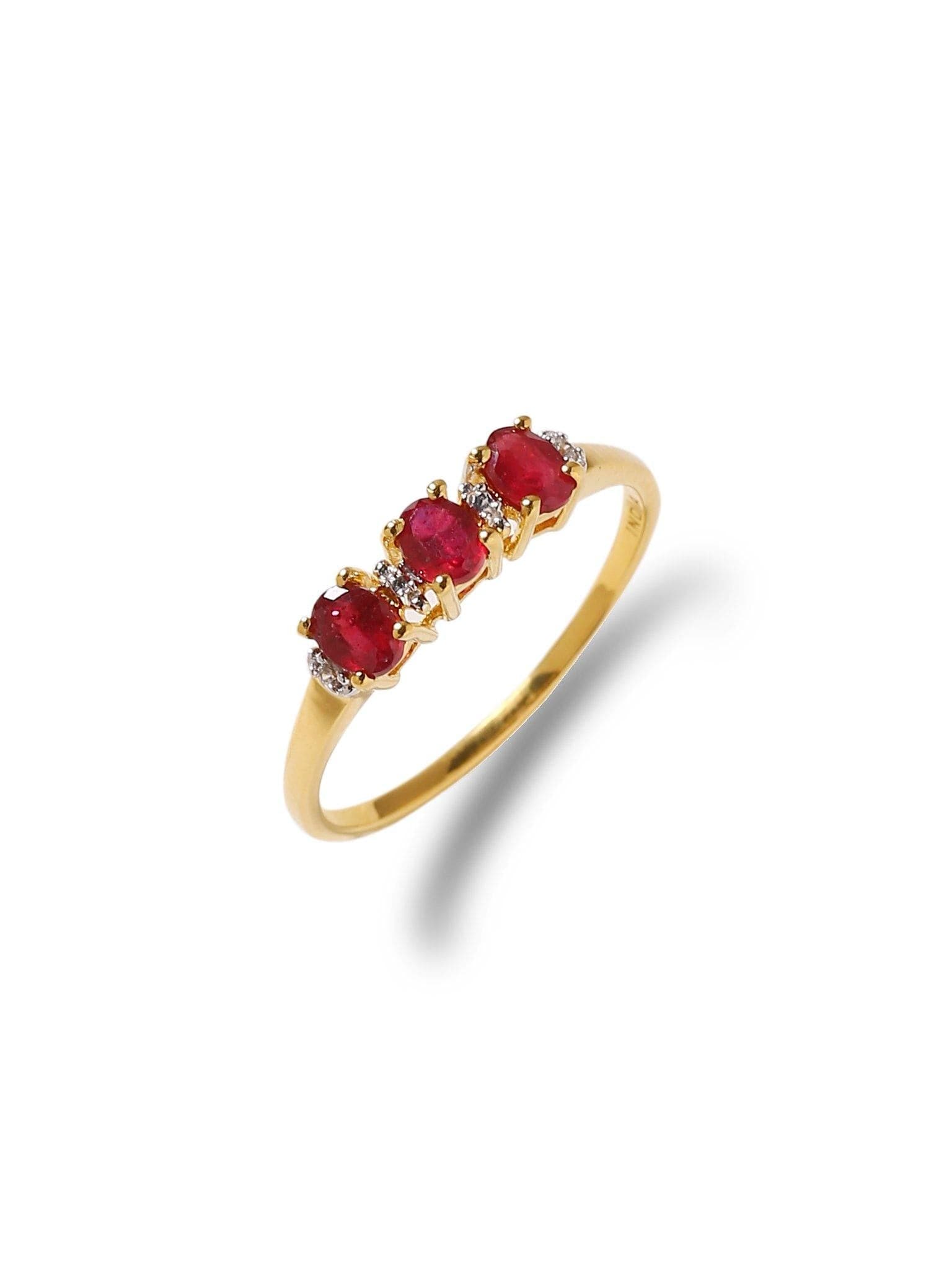 0.46 Ct. Glass Filled Ruby Solid 10k Yellow Gold Ring Jewelry - YoTreasure