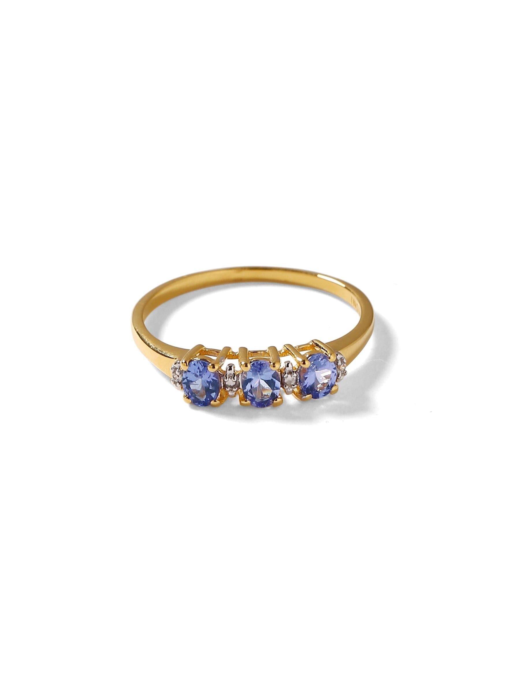 0.46 Ct. Tanzanite Solid 10k Yellow Gold Ring Jewelry - YoTreasure