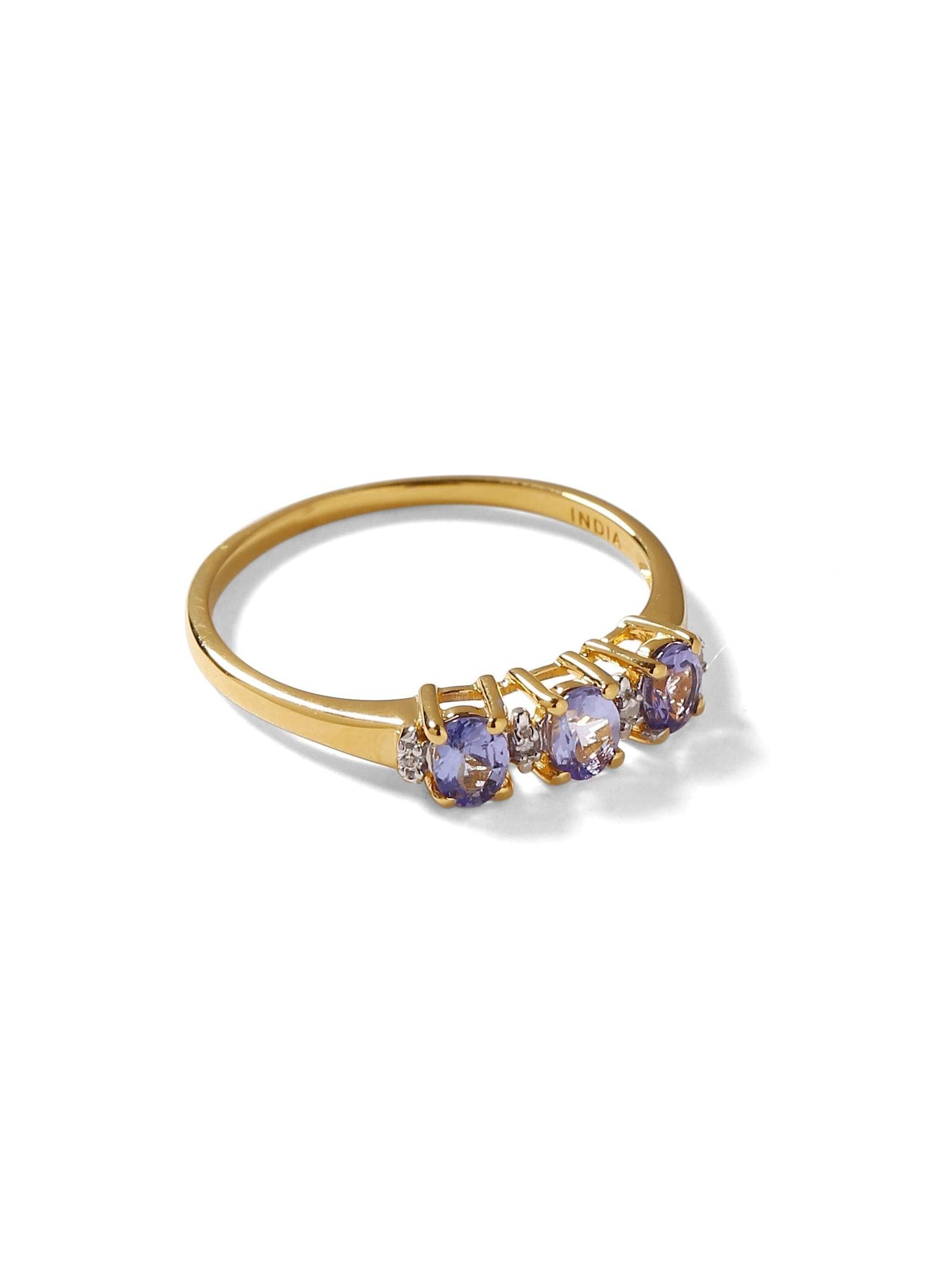 0.46 Ct. Tanzanite Solid 10k Yellow Gold Ring Jewelry - YoTreasure