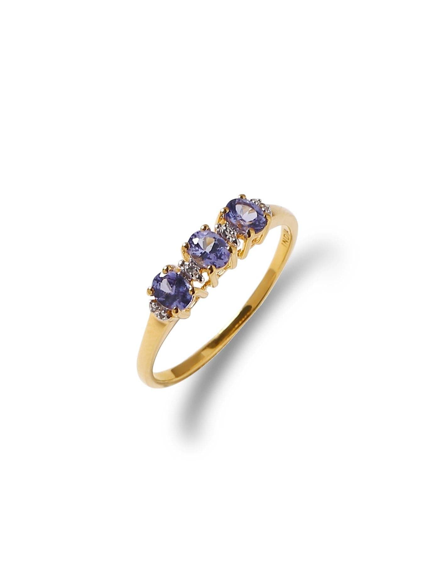 0.46 Ct. Tanzanite Solid 10k Yellow Gold Ring Jewelry - YoTreasure