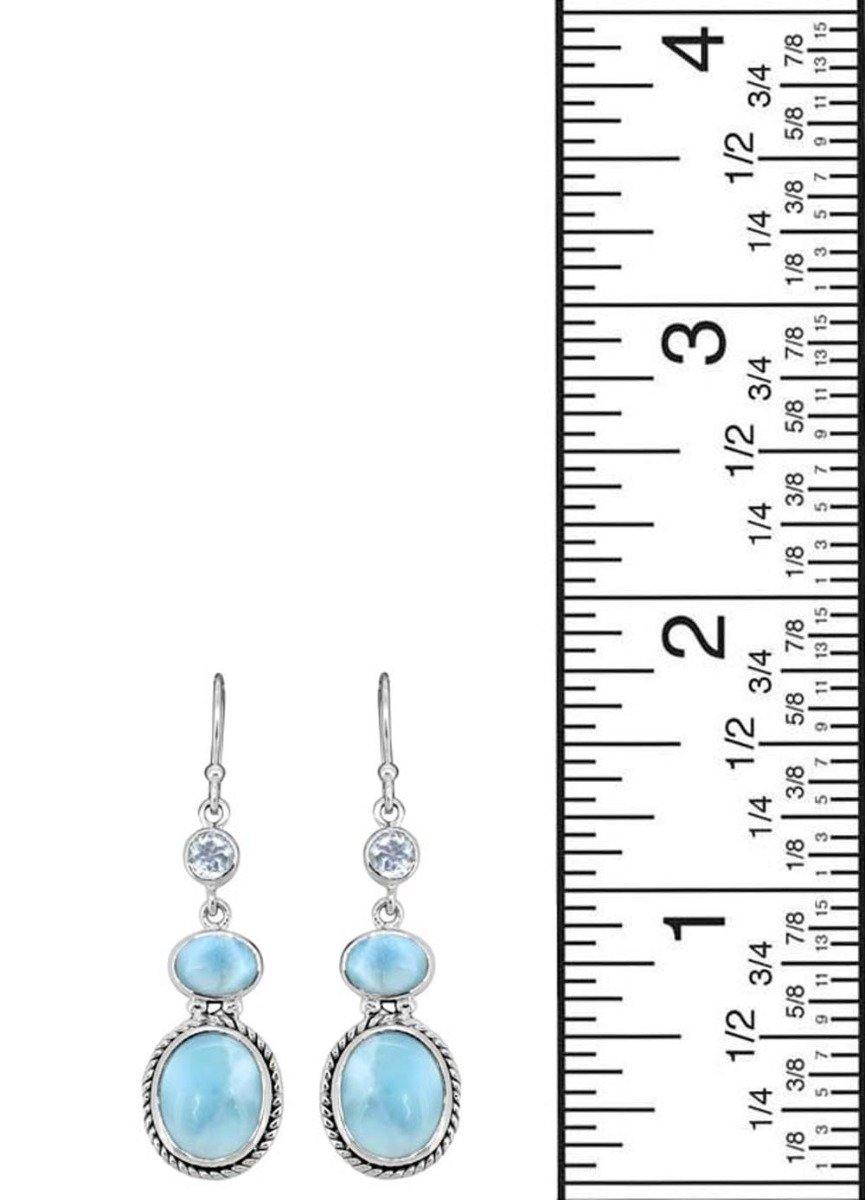 Larimar Blue Topaz Solid 925 Sterling Silver Dangle Earrings Jewelry - YoTreasure
