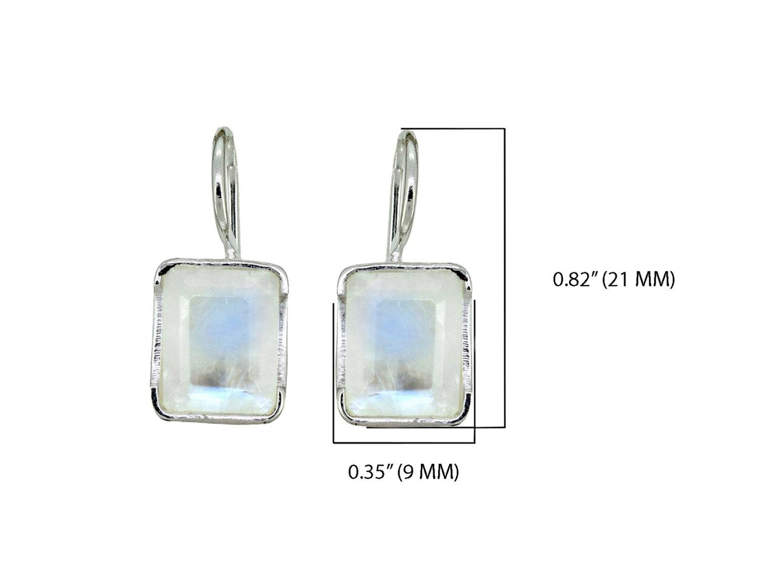 Moonstone Solid 925 Sterling Silver Fixed Wire Earrings - YoTreasure