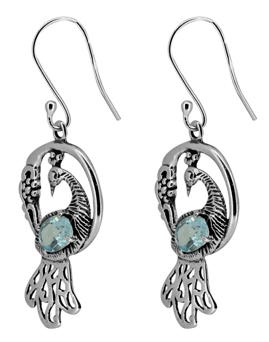 Blue Topaz Solid 925 Sterling Silver Earrings - YoTreasure