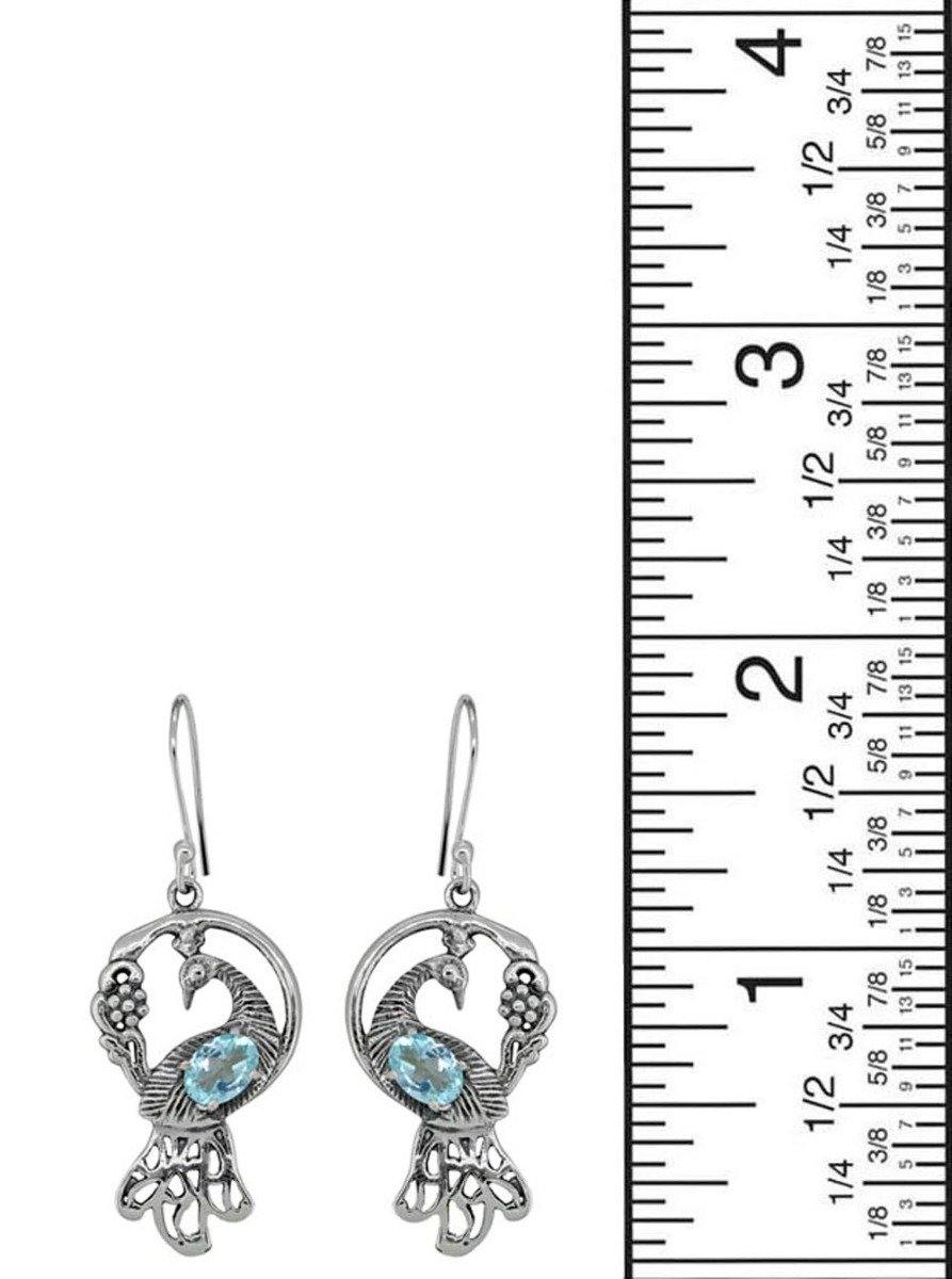 Blue Topaz Solid 925 Sterling Silver Earrings - YoTreasure
