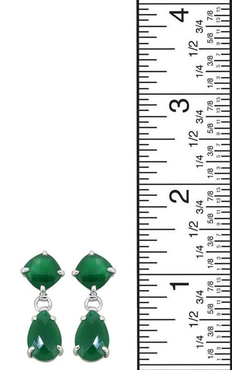 Green Onyx Drop Dangle Earrings Solid 925 Sterling Silver - YoTreasure