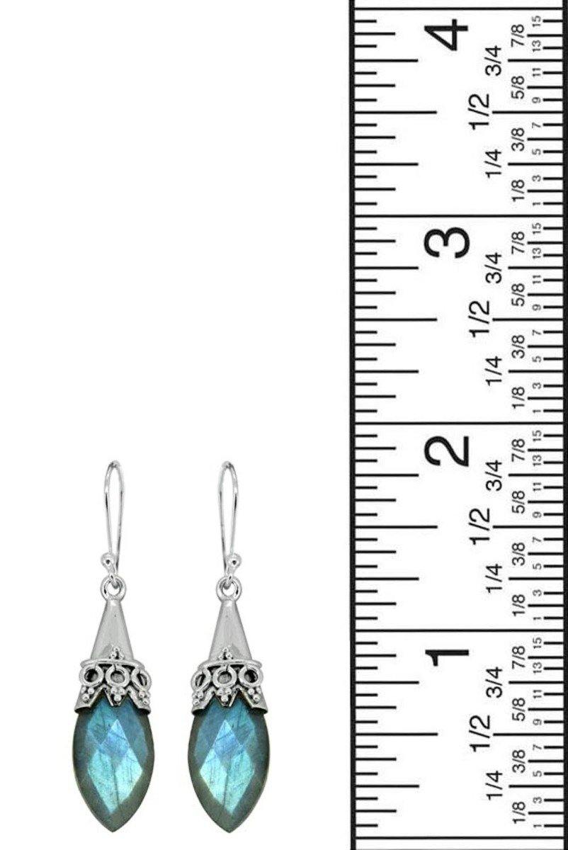 Labradorite Drop Dangle Earrings Solid 925 Sterling Silver - YoTreasure