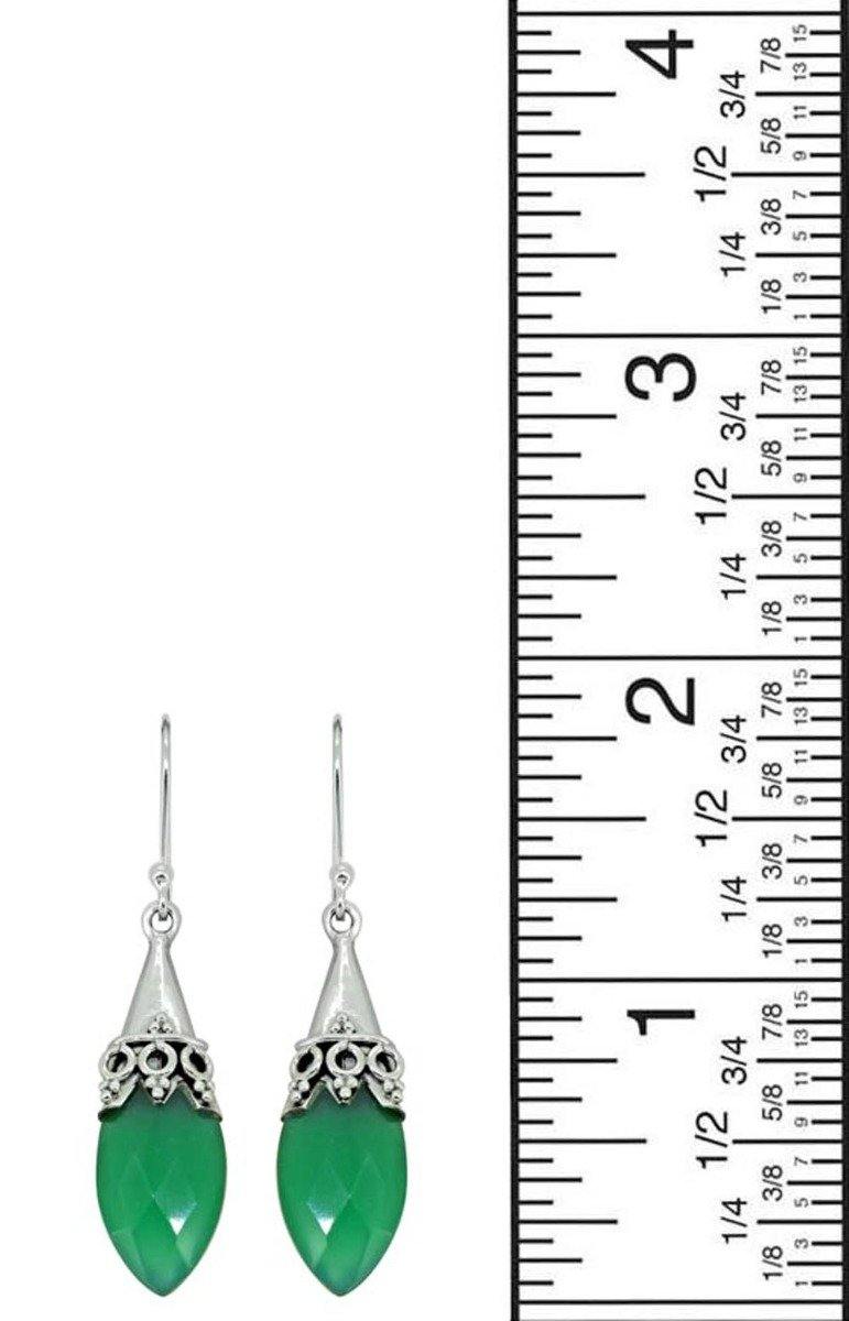 Green Onyx Drop Dangle Earrings Solid 925 Sterling Silver - YoTreasure