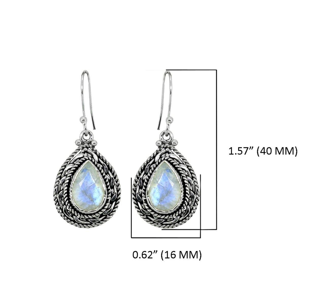 Rainbow Moonstone Solid 925 Sterling Silver Earrings - YoTreasure
