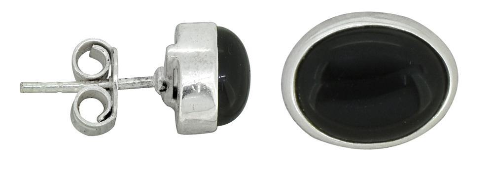 Black Onyx Solid 925 Sterling Silver Stud Earrings - YoTreasure