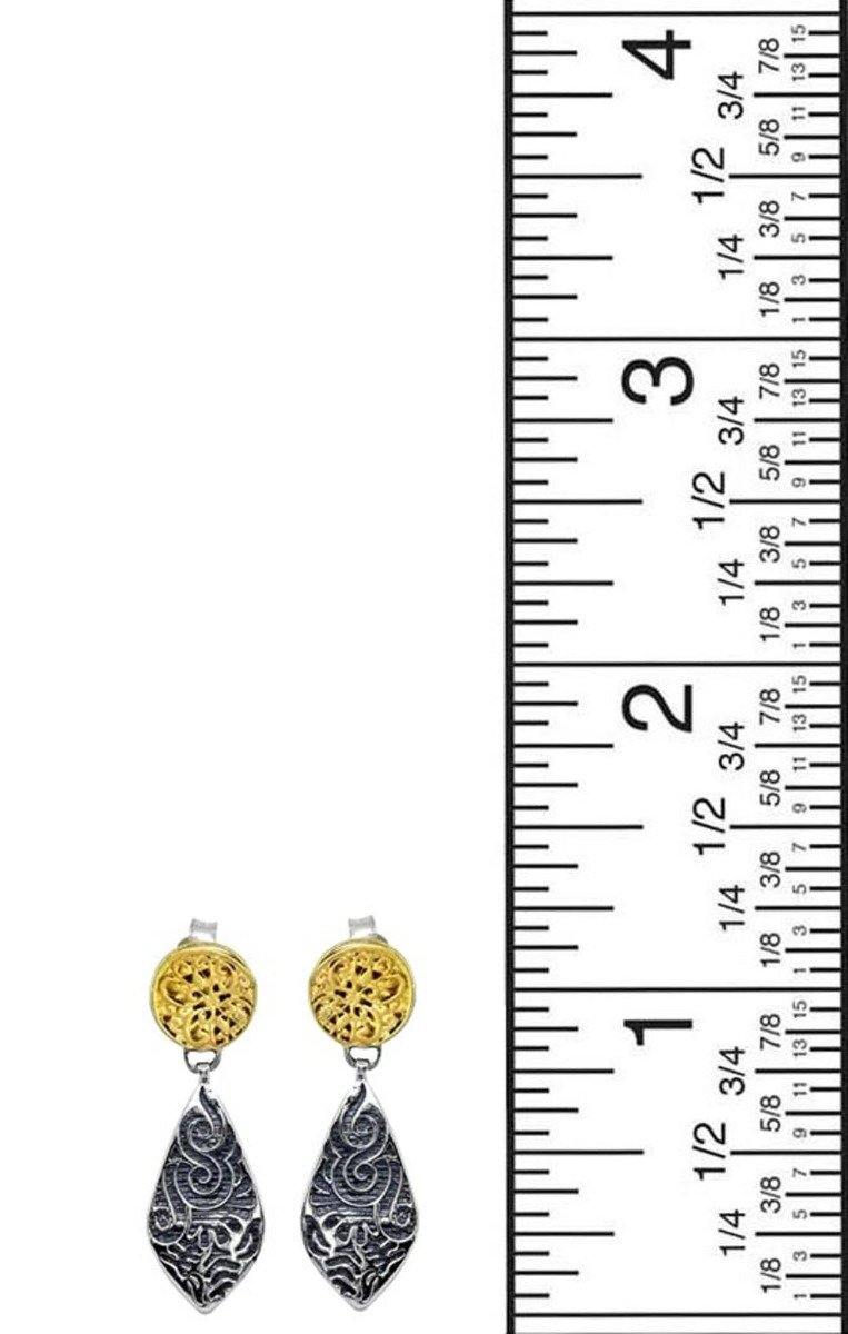 Solid 925 Sterling Silver Brass Dangle Earrings Jewelry - YoTreasure