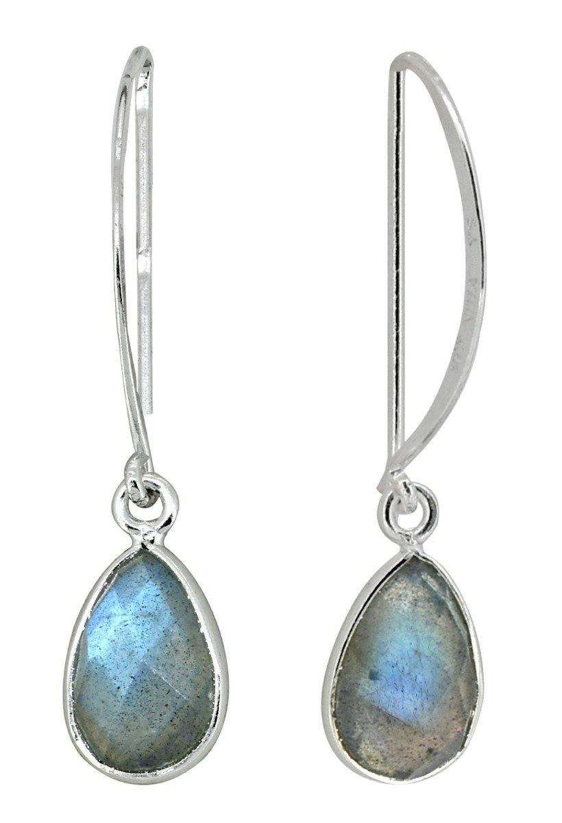 Labradorite Solid 925 Sterling Silver Dangle Earrings - YoTreasure