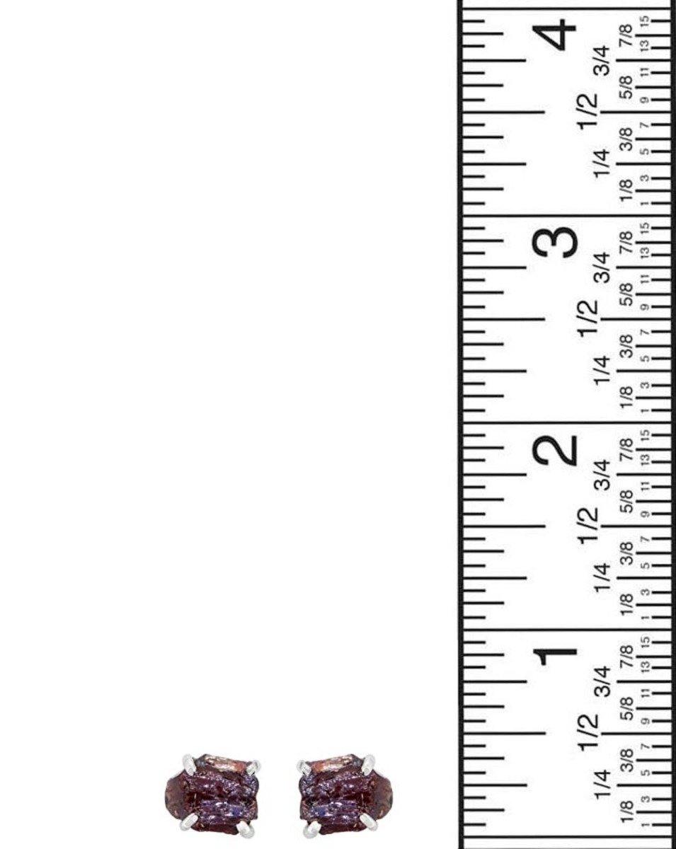 Rough Garnet Solid 925 Sterling Silver Stud Earrings - YoTreasure