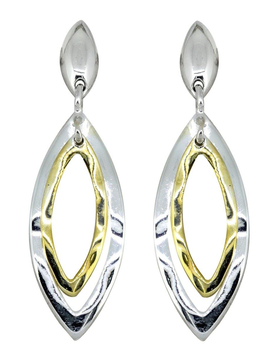 Solid 925 Sterling Silver Gold Plated Dangle Earrings Jewelry - YoTreasure