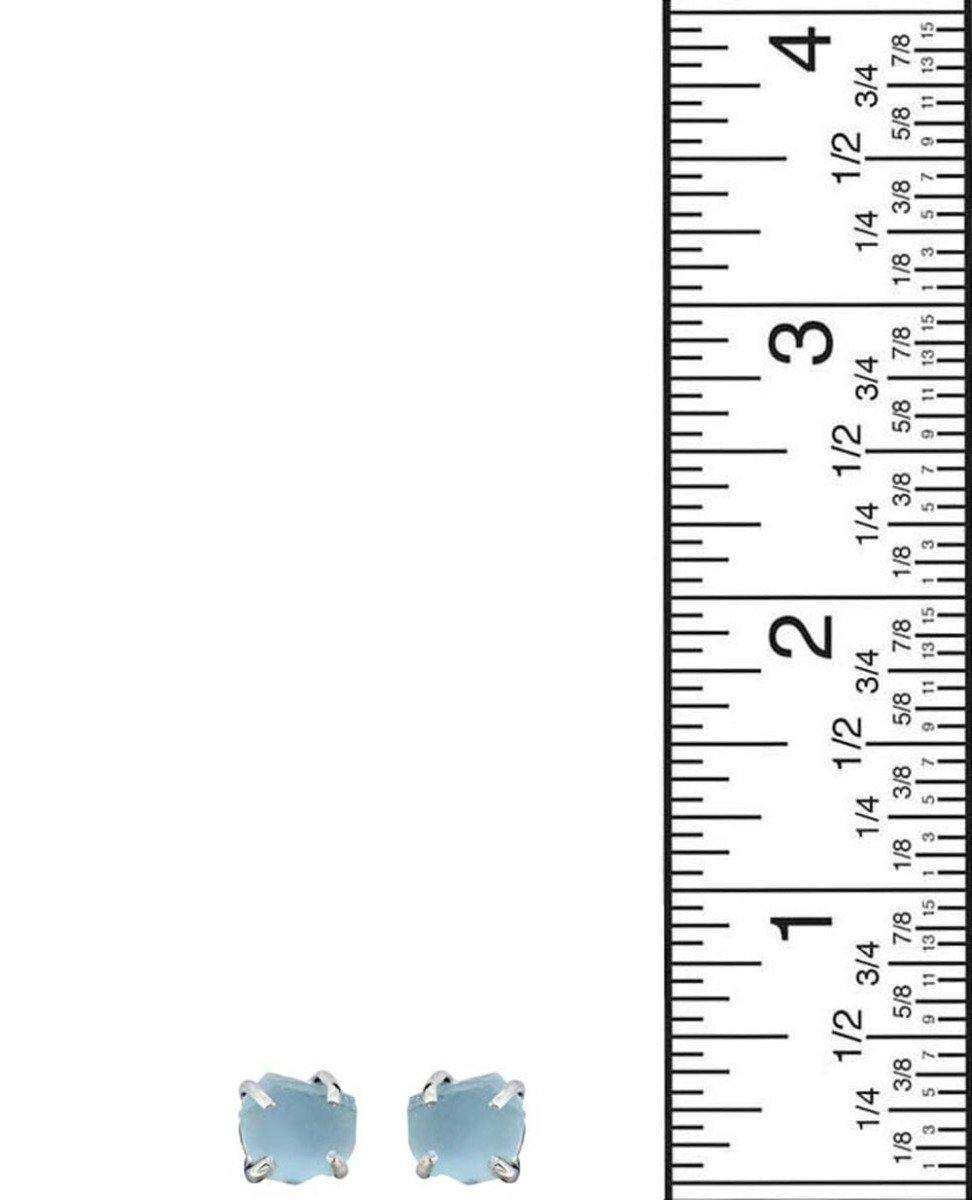 Rough Blue Topaz Solid 925 Sterling Silver Stud Earrings - YoTreasure