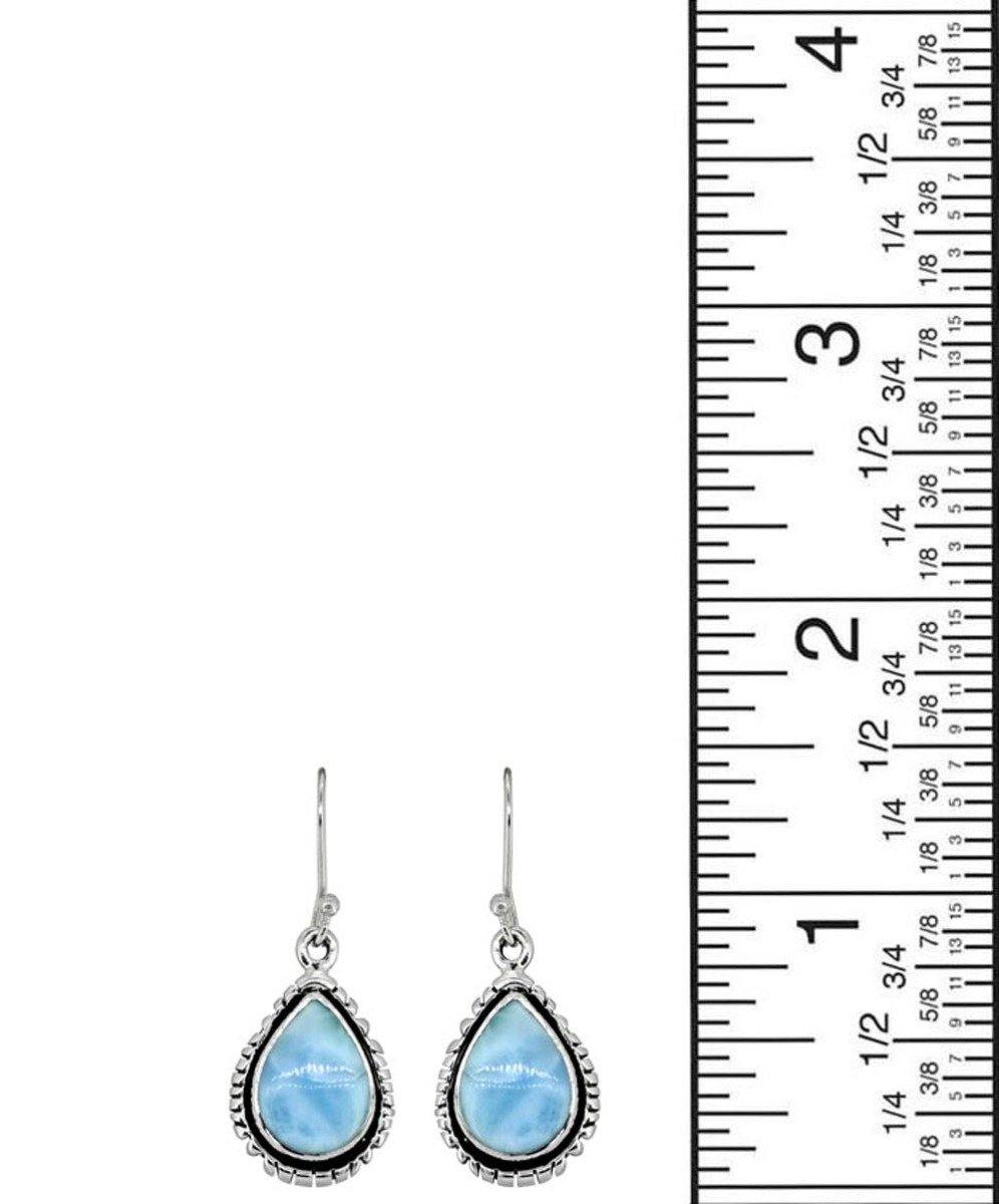 Larimar Solid 925 Sterling Silver Dangle Earrings - YoTreasure