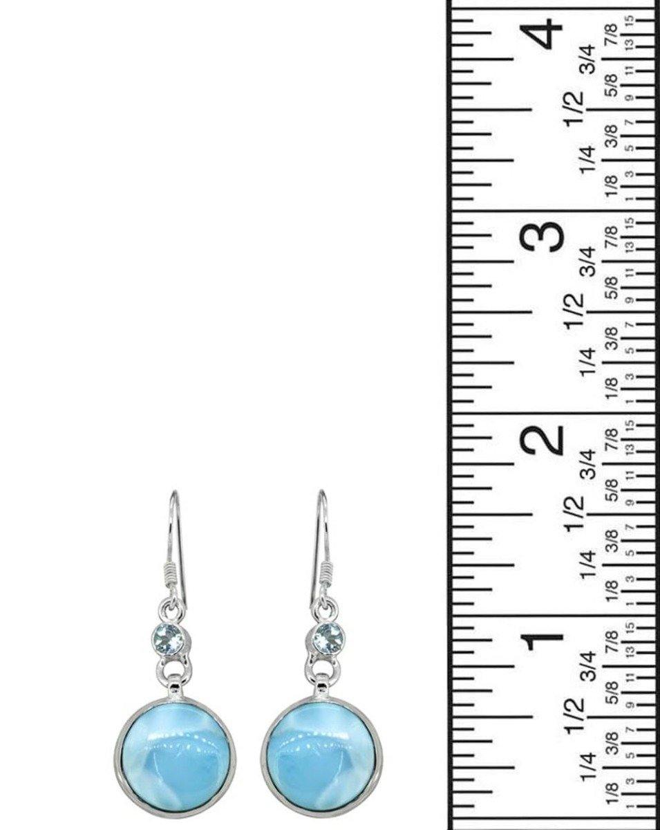 Larimar Blue Topaz Solid 925 Sterling Silver Dangle Earrings - YoTreasure