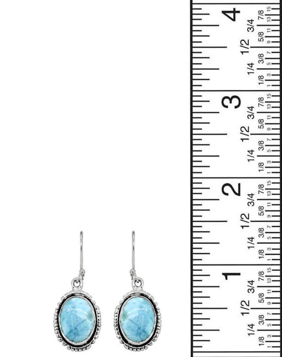 Larimar Solid 925 Sterling Silver Dangle Earrings - YoTreasure