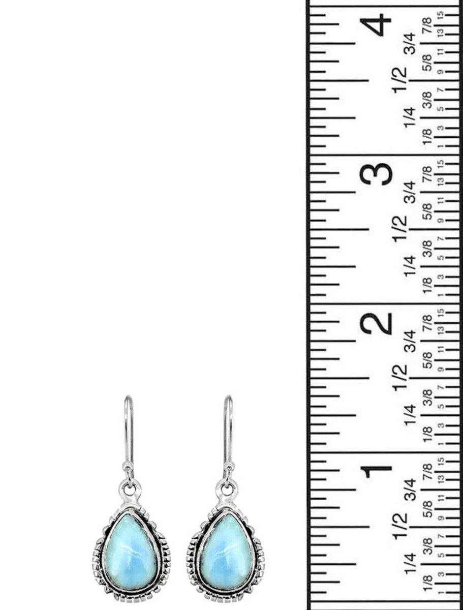 Larimar Solid 925 Sterling Silver Dangle Earrings - YoTreasure