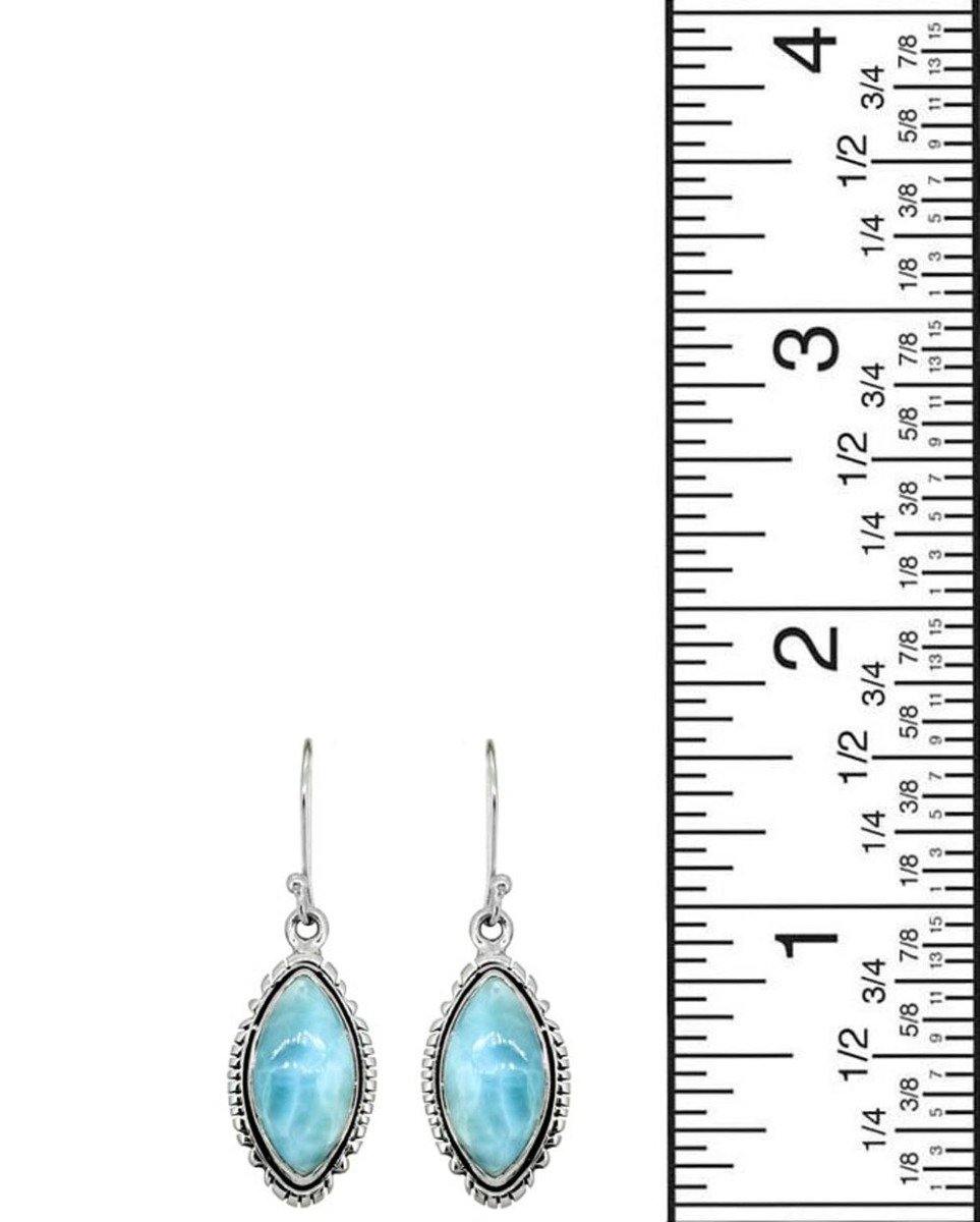 Larimar Solid 925 Sterling Silver Dangle Earrings - YoTreasure