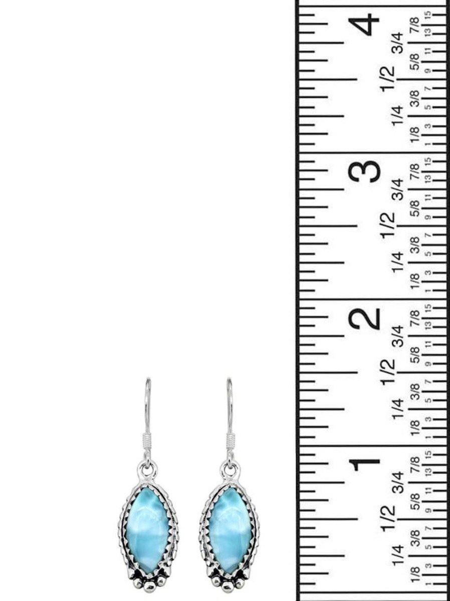 Larimar Solid 925 Sterling Silver Dangle Earrings - YoTreasure