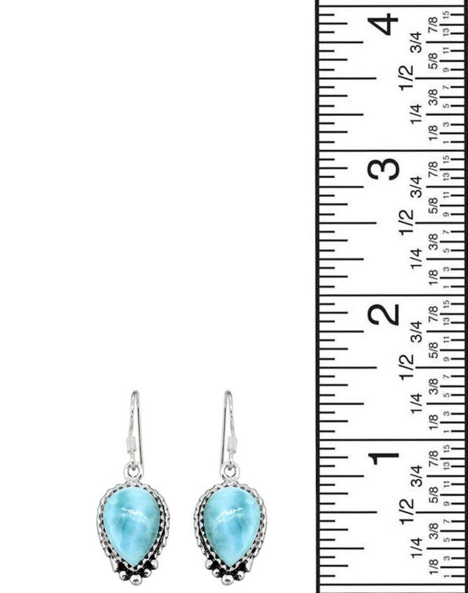 Larimar Solid 925 Sterling Silver Dangle Earrings - YoTreasure