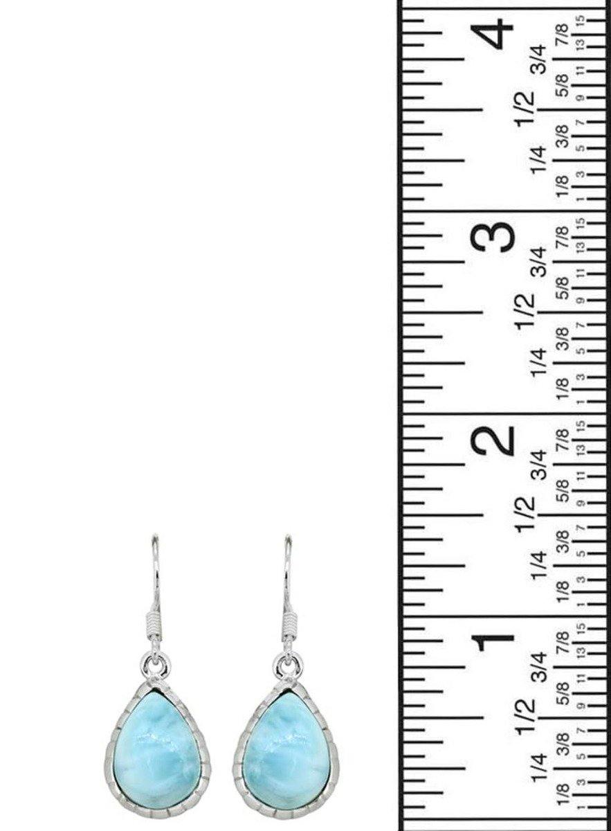 Natural Larimar Solid 925 Sterling Silver Dangle Earrings - YoTreasure