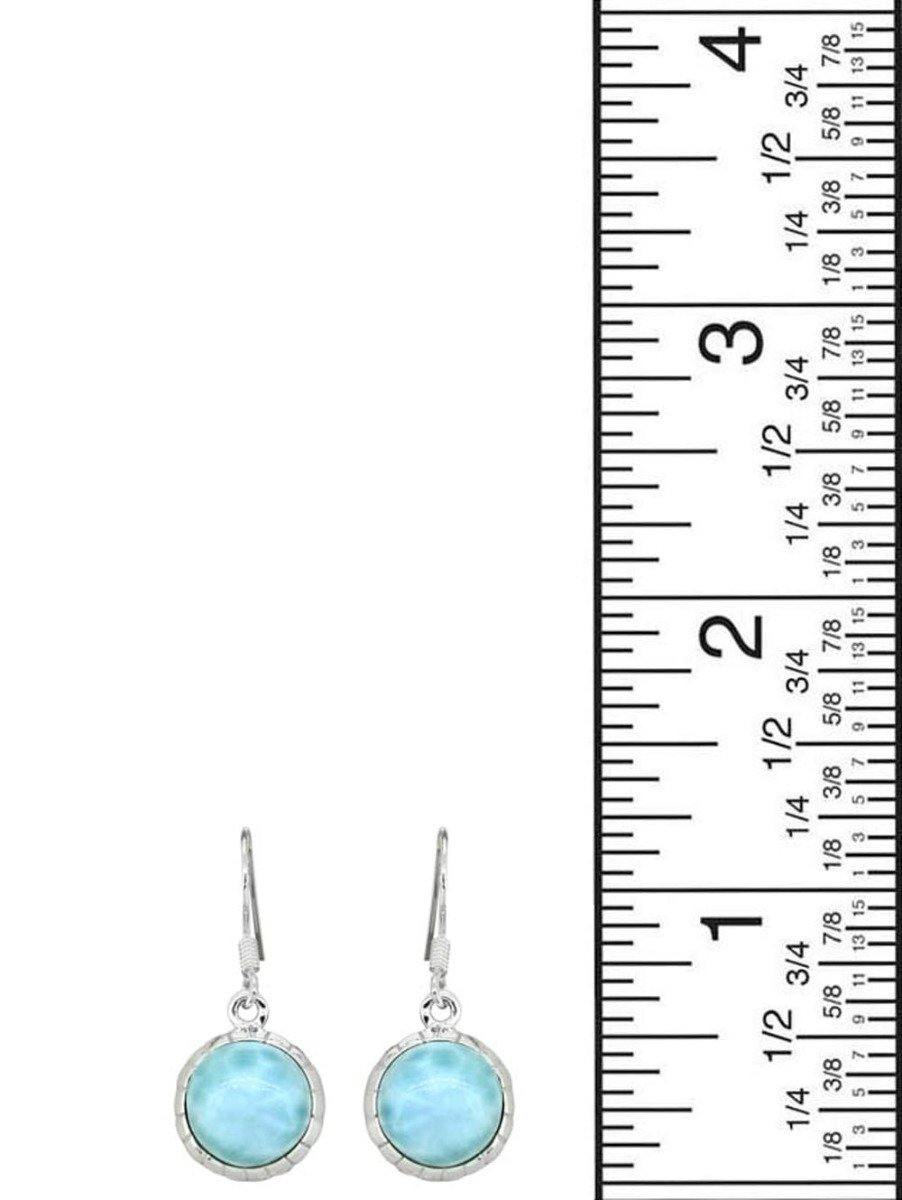 Natural Larimar Solid 925 Sterling Silver Dangle Earrings - YoTreasure