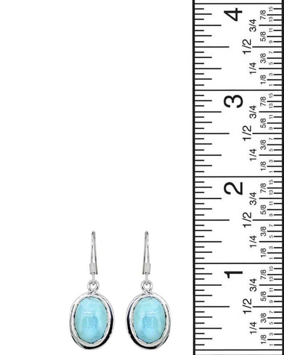 Natural Larimar Solid 925 Sterling Silver Dangle Earrings - YoTreasure