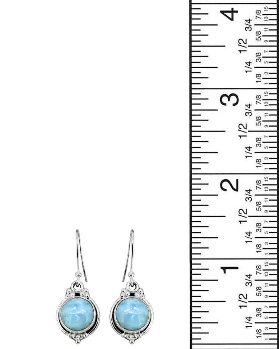 1.33" Natural Larimar Solid 925 Sterling Silver Dangle Earrings Jewelry - YoTreasure